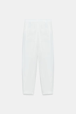 PANTAL?N FLUIDO PINZAS ZW COLLECTION / Blanco roto - Zara фото 9