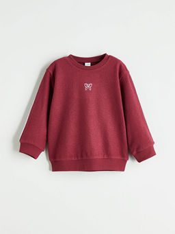 Bask?l? K?z ?ocuk Sweatshirt