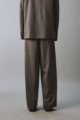 PANTAL?N WIDE FIT TRAJE ESTRUCTURA RELAXED FIT / Marr?n / Topo - Zara фото 3