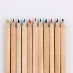 Цветные карандаши 12 цветов в тубусе мини, деревянные, заточенные «Синий»