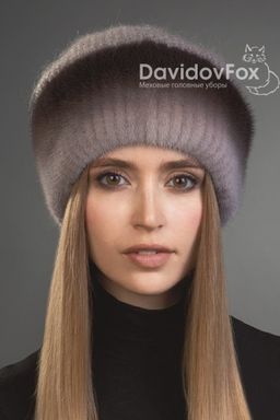 Шапка Камелия норка трикотаж капучино градэ