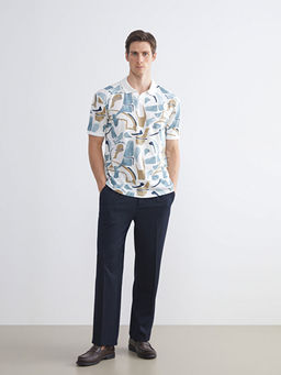 Polo Yaka Desenli Pike Erkek Ti??rt