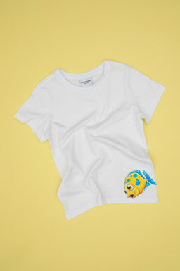 Erkek _ocuk Beyaz Basic Ti__rt Sepette S_rpriz _ndirim