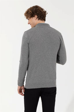 U. S. Polo Assn Мужской серый меланжевый базовый трикотажный кардиган - U.s. polo assn фото 11