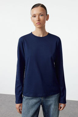 TRENDYOLMILLA Siyah-Gri 2li Paket %100 Pamuk Bisiklet Yaka Regular/Normal Kesim Orme T-Shirt TWOAW25TS00001 фото 4