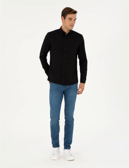Siyah Slim Fit Uzun Kollu G_mlek - Pierre cardin фото 4