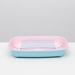 Туалет округлый с сеткой 33.5×25×6 см, розовый/голубой