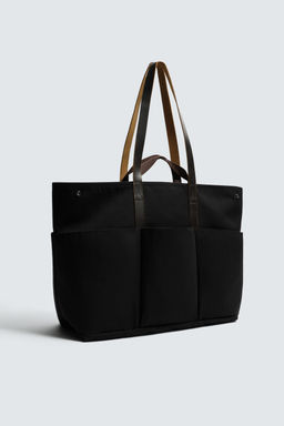 BOLSO SHOPPER DETALLES PIEL AARON LEVINE X ZARA / Negro фото 5
