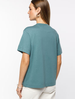 Футболка Vilatte D49.071 из хлопка полынь фото 3