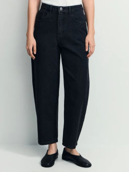 Джинсы barrel с высокой посадкой укороченные / Zarina