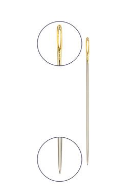 Иглы для шитья ручные Gamma N-312 для вышивания №3-9 16 шт. в конверте с прозрачным дисплеем