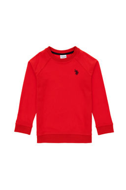 Красный базовый свитшот с круглым вырезом для мальчиков