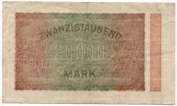Банкнота 20000 марок 1923 года Германия