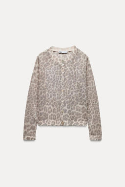 KNIT CARDIGAN WITH ANIMAL PRINT - Zara фото 6