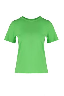 TRENDYOLMILLA Beyaz %100 Pamuk Regular/Normal Kal?p K?sa Kollu Basic Bisiklet Yaka Orme T-Shirt TWOSS23TS00000  фото 21