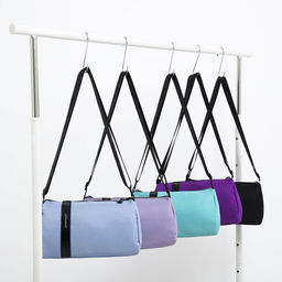 Сумка молодёжная на молнии, 29×11×15 см, голубая