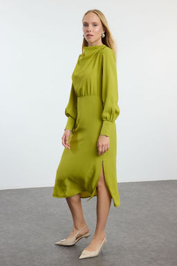 TRENDYOLMILLA Siyah Midi Y?rtmacl? Dokuma Elbise TWOAW24EL00851  фото 16