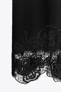 EMBROIDERED HEM CULOTTE TROUSERS - Zara фото 14