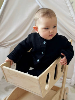 Черный полушерстяной комбинезон - Kogankids фото 6