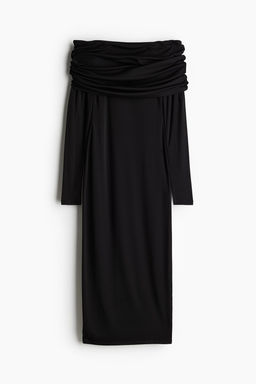 Vestido off-the-shoulder con escote vuelto - H&m фото 5