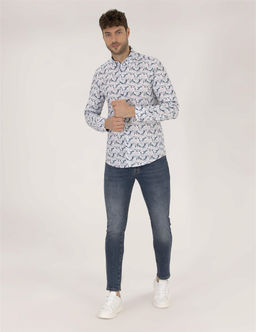 Pembe Slim Fit Uzun Kollu G_mlek - Pierre cardin фото 4