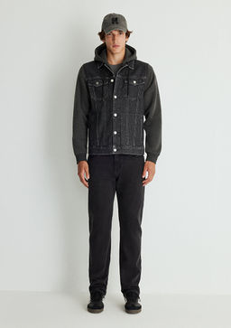 Jerry Kolej Koyu Gri Jean Ceket - Mavi фото 3