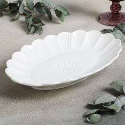 Блюдо Magistro Ромашка, d=28 см, фарфор, белое