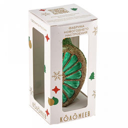 Елочная игрушка фигурка стеклянная Долька лайма h7см, ручная художественная роспись, подарочная упаковка (Россия) - Домашняя мода фото 5