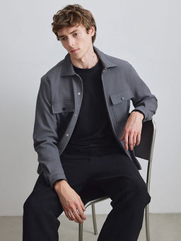 Regular Fit Erkek Dokulu G?mlek Ceket