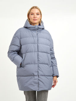 Пуховик женский с капюшоном, нап-ль:пух, перо - Glenfield фото 8