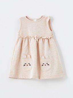 Bisiklet Yaka Nak??l? K?z Bebek Elbise