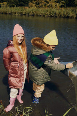 Длинное пальто с капюшоном для девочек - Defacto фото 3