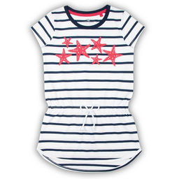 CSJ 62411 Платье типа "туника" для девочки, белый-темно-синий