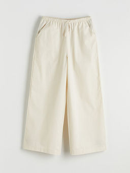 Beli Lastikli K?z ?ocuk Poplin Pantolon