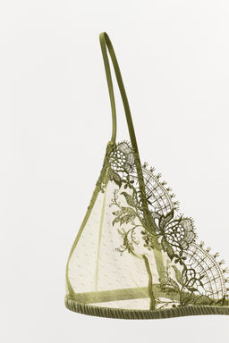 BRALETTE TRIANGULAR PLUMETI ENCAJE / Verde - Zara фото 8