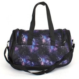 Сумка дорожная Дизайн-Гризли, 1отд, плечевой ремень, 2внеш карм, черный/фиолет (абстракция) 240161 - Bobo фото 2