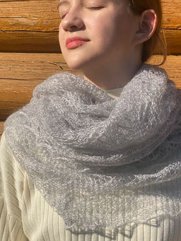 404 Паутинка Шарм серый 1м 30см *1м 30см - Оренбургский пуховый узор фото 3