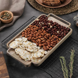 Поднос для подачи Adelica, 35×20×1.8 см, потайные ручки, дерево, массив берёзы, пропитано маслом