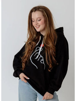 Толстовка худи с модным корейским жестом Я тебя люблю Арт. 1025