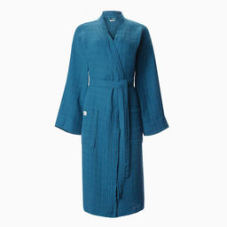 Халат жен.муслиновый LoveLife размер 46-48, цвет синий, 100% хл, 4-сл, 235 г/м²