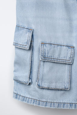 LOOSE-FITTING DENIM CARGO BERMUDA SHORTS - Zara фото 3