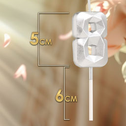Цена за 3 шт. Свеча в торт на шпажке «Алмаз», цифра 8, серебряная, 5×2.6 см