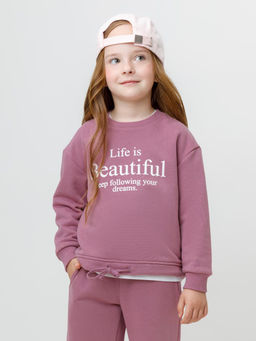 КР 302827/темная орхидея к591 джемпер (свитшот) для дев