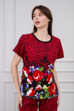 Пижама женская из интерлока Социал красная роза - Амадэль фото 8