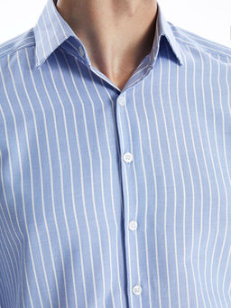 Slim Fit Uzun Kollu ?izgili Oxford Erkek G?mlek