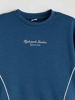 Bask?l? K?z ?ocuk Sweatshirt