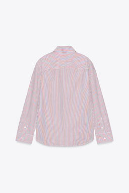 ZW COLLECTION STRIPED POPLIN SHIRT - Zara фото 6