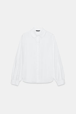 CAMISA CUELLO BOBO / Blanco - Zara фото 8