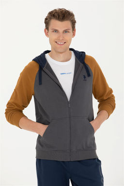 Мужской вязаный кардиган антрацитового цвета - U.s. polo assn фото 10