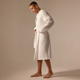 Халат вафельный мужской SL HOME: Boho «Блан де Блан», размер XL, хлопок 100%, белый